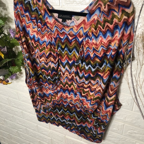 _🌼3/$30🌼the Podolls Cap Sleeve Printed Blouse  L - Picture 8 of 15